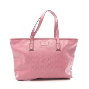 Gucci Tote GG Supreme Pink Canvas Leather